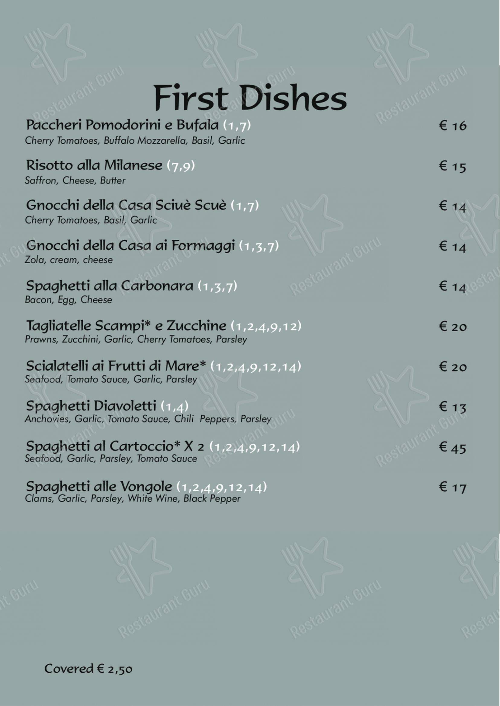 Menu bar per Ristorante Pizzeria La Ragazza pizzeria