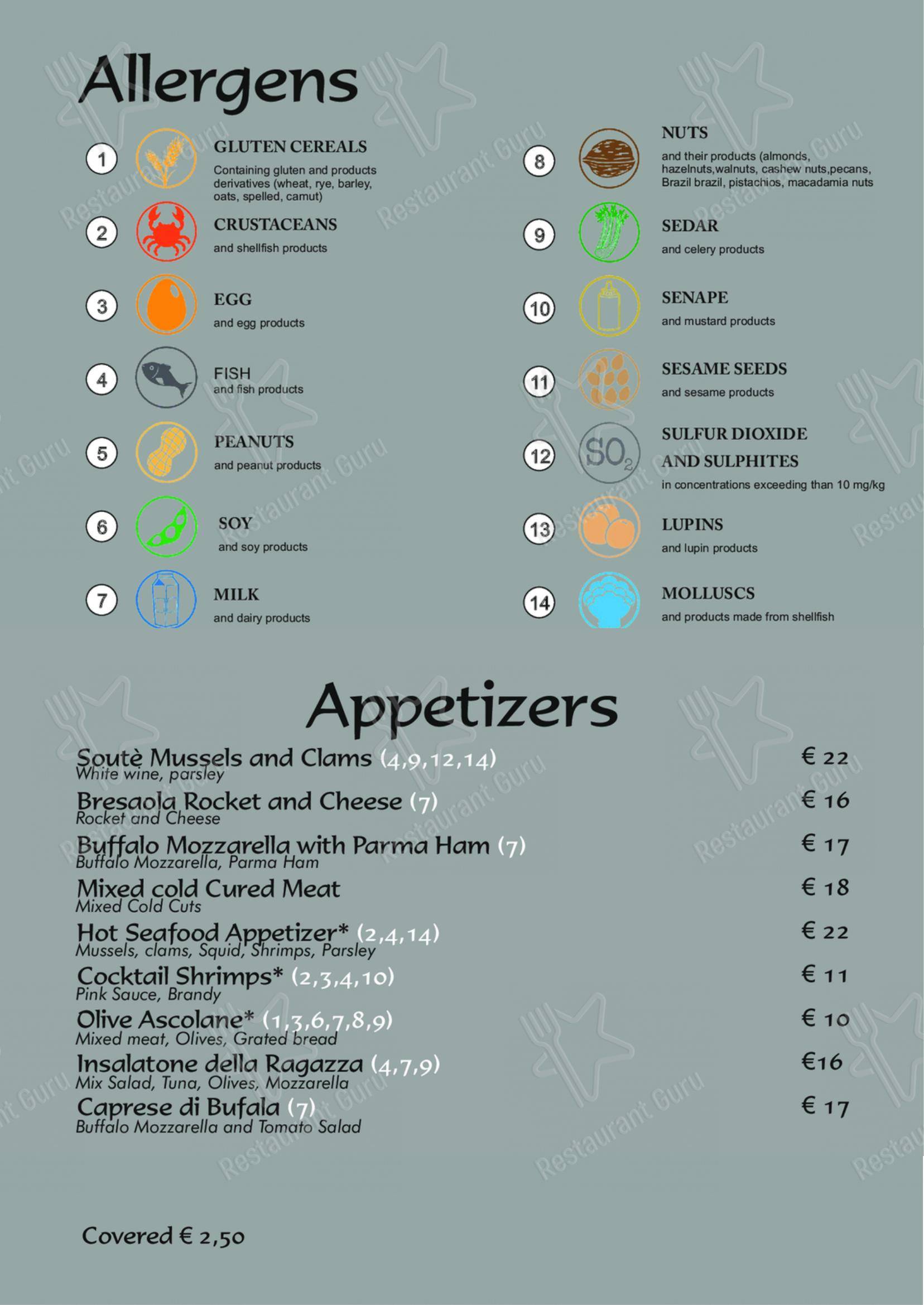 Ristorante Pizzeria La Ragazza in Milano - Menu bar