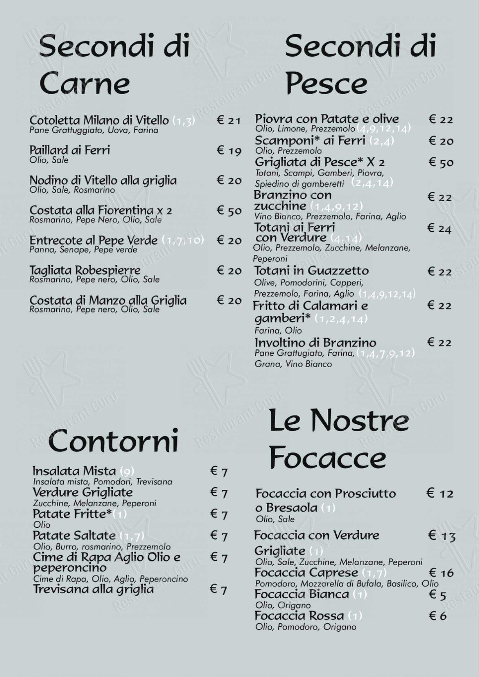 Ristorante Pizzeria La Ragazza in Milano - Menu bar