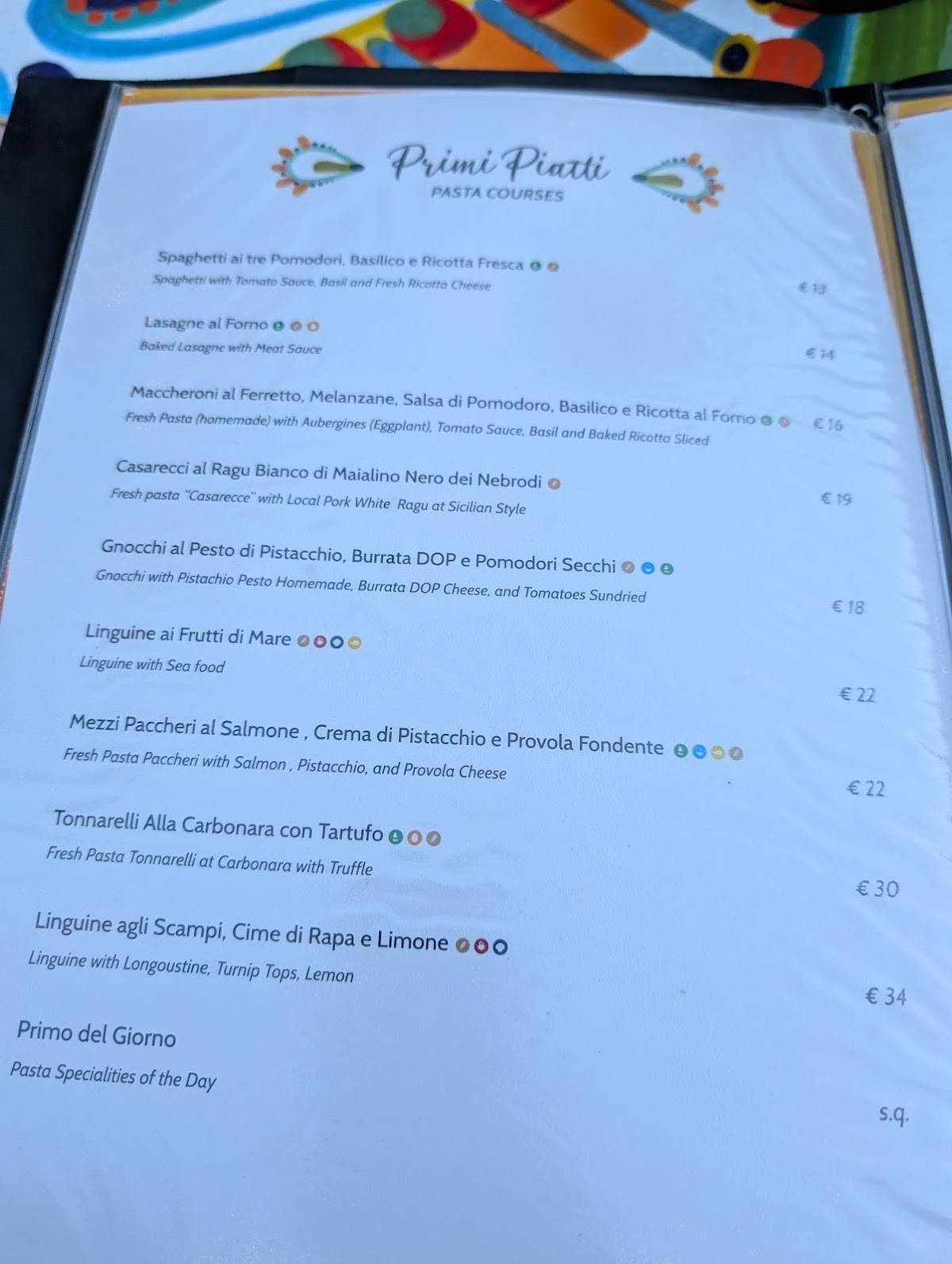Menu di Ristorante Pizzeria Porta Messina 