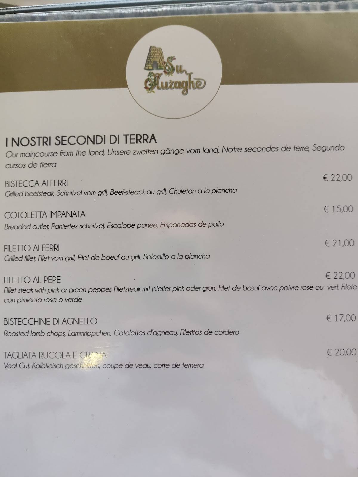 Menu di Ristorante Rocca 'ja 