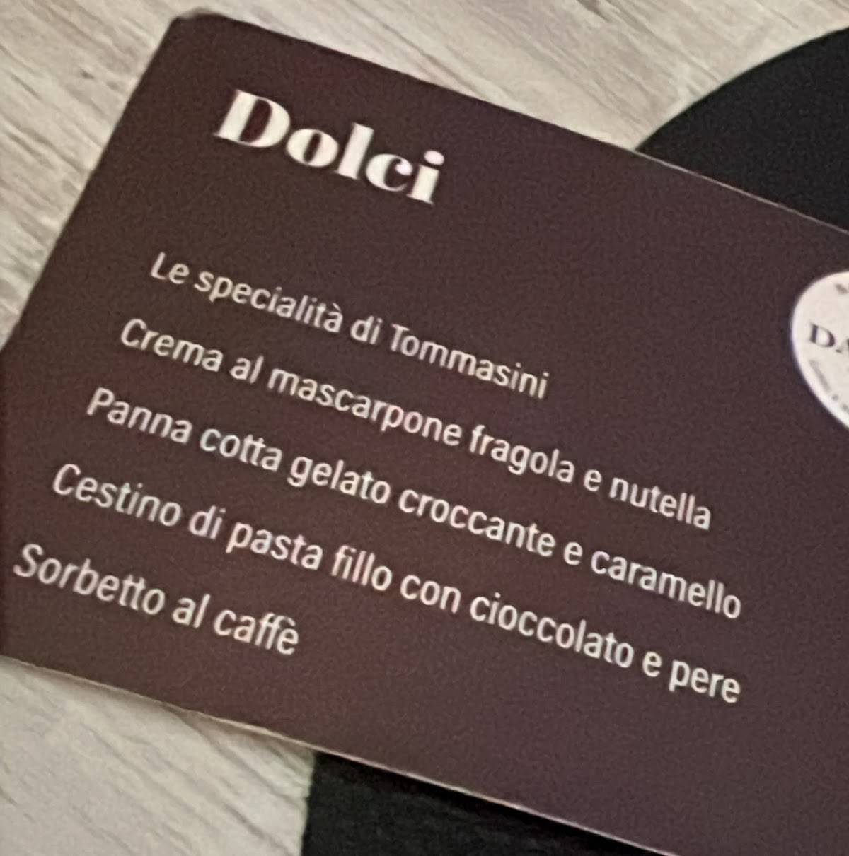 Menu di Ristorante Santa Lucia da Pacio 