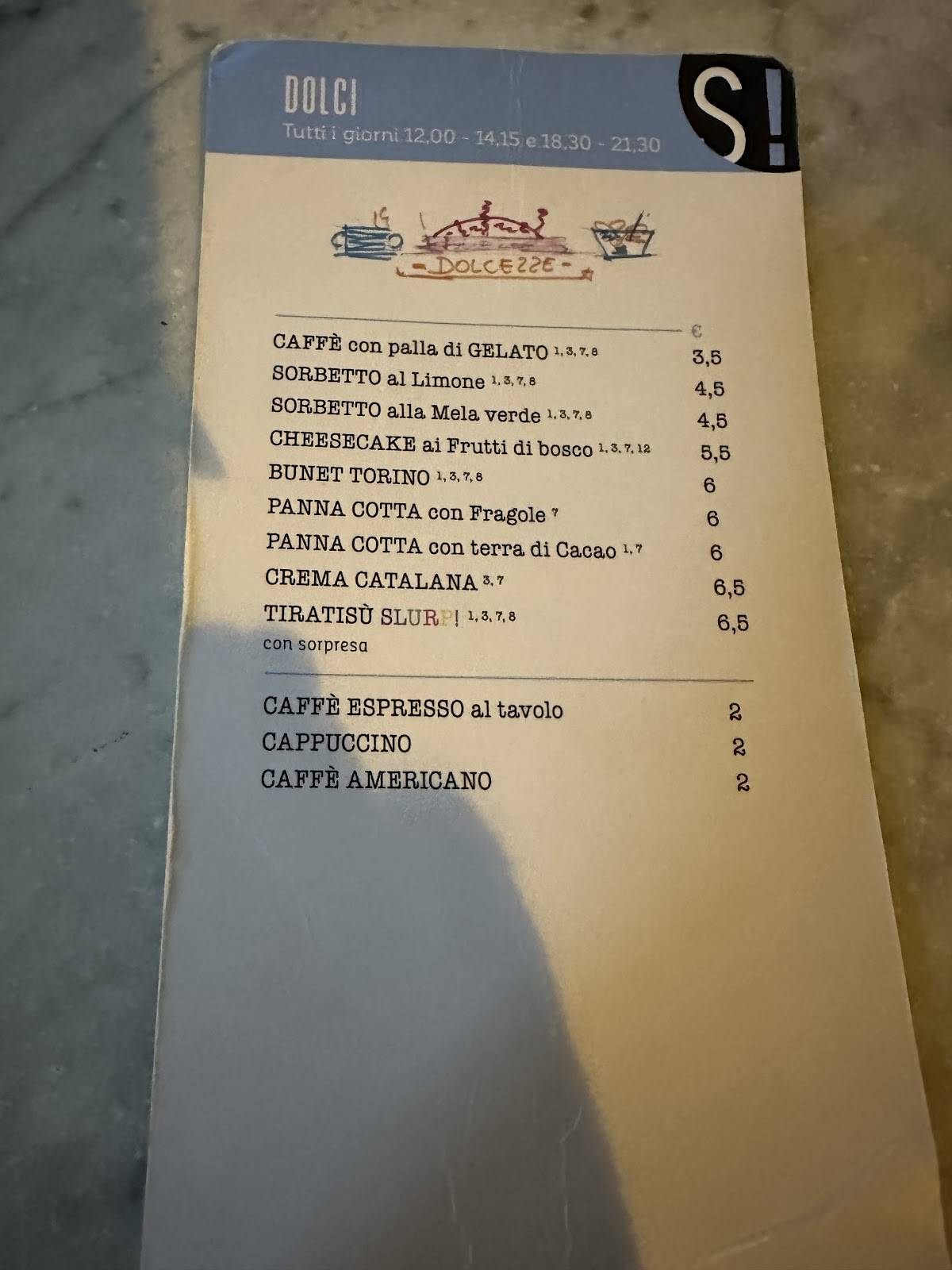 Menu di Slurp! tuttociochègusto 