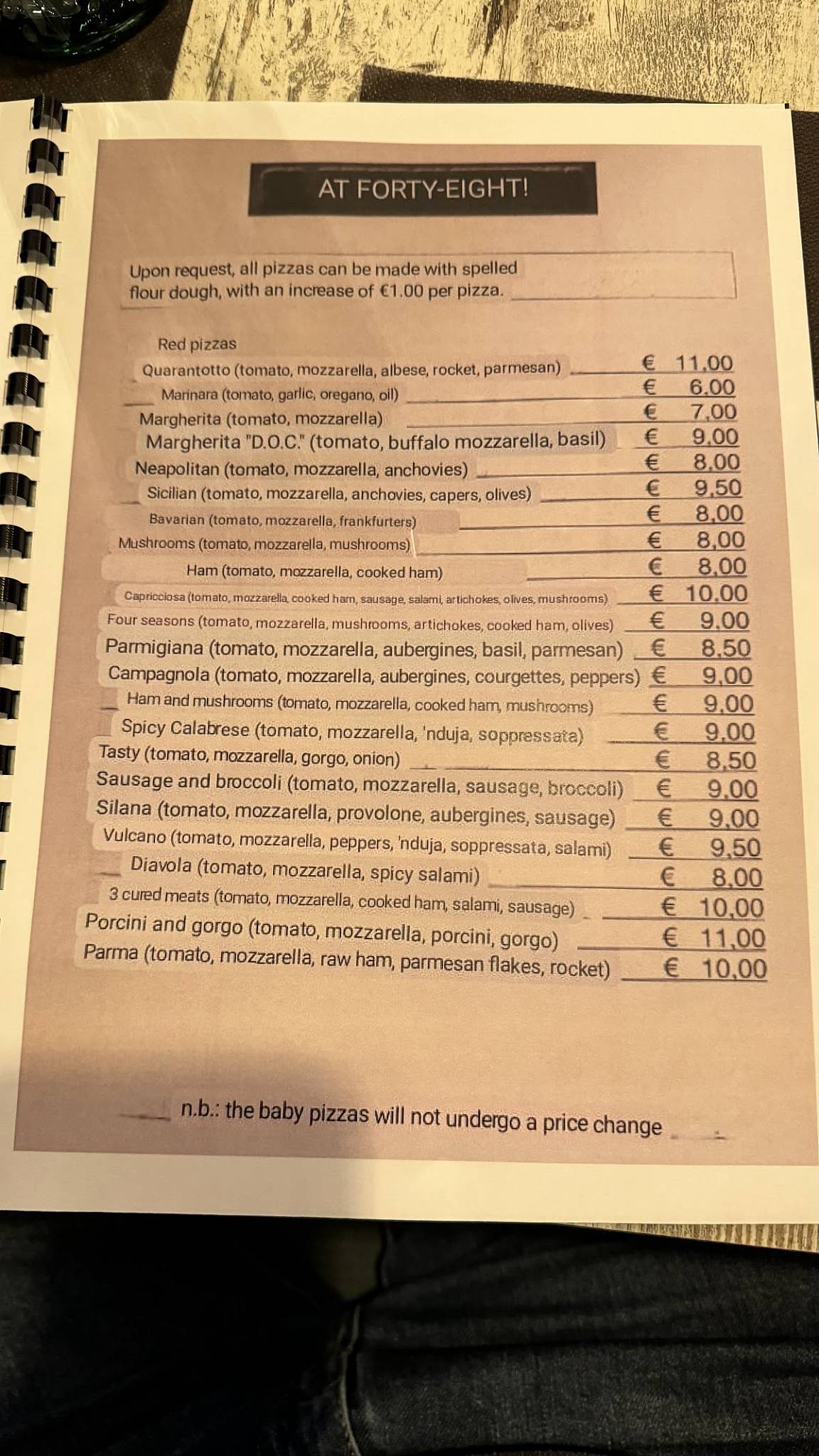 Menu di Al 48 