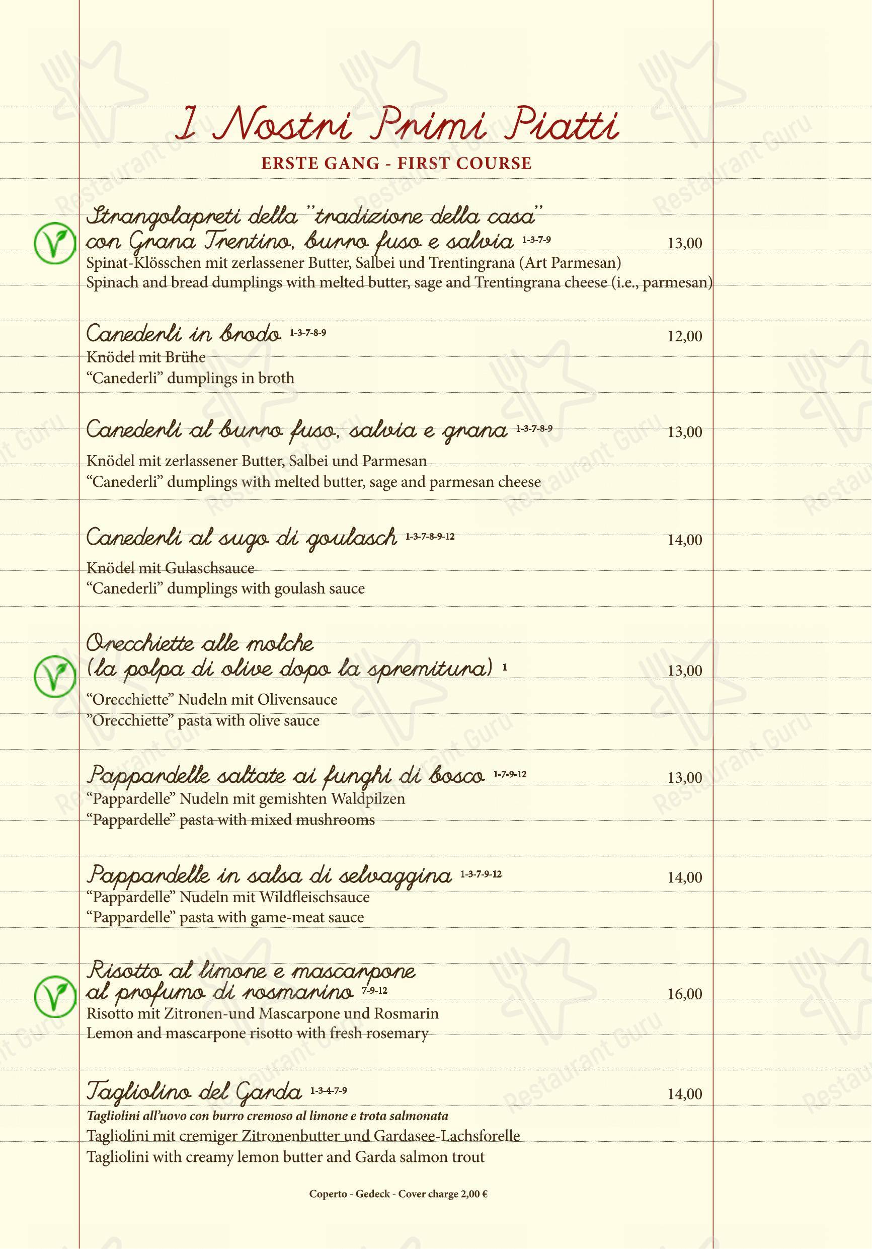 Menu bar per Ristorante alla Lega ristorante