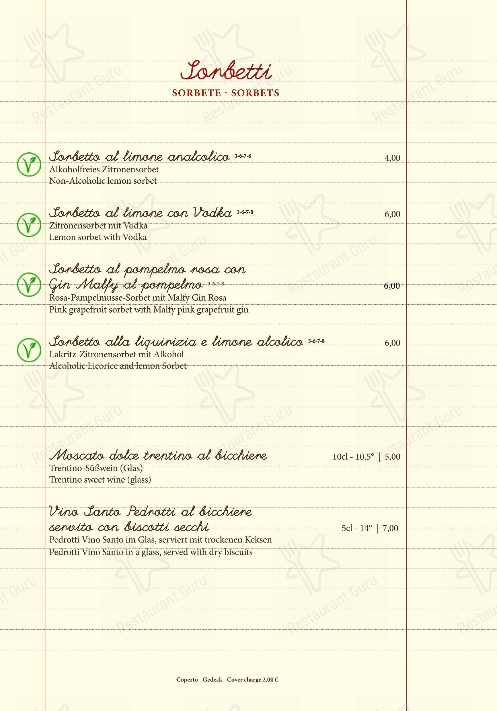 Menu bar per Ristorante alla Lega in Arco