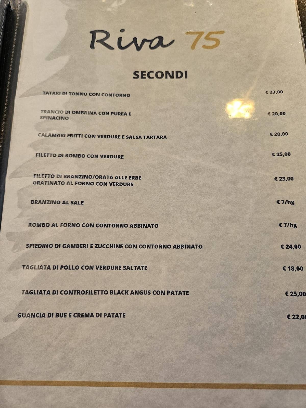 Menu di Riva 75 