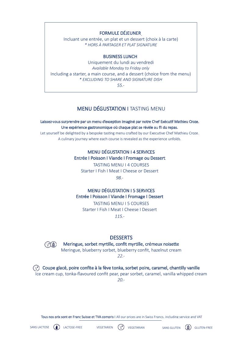 Menu di Rivage Café 
