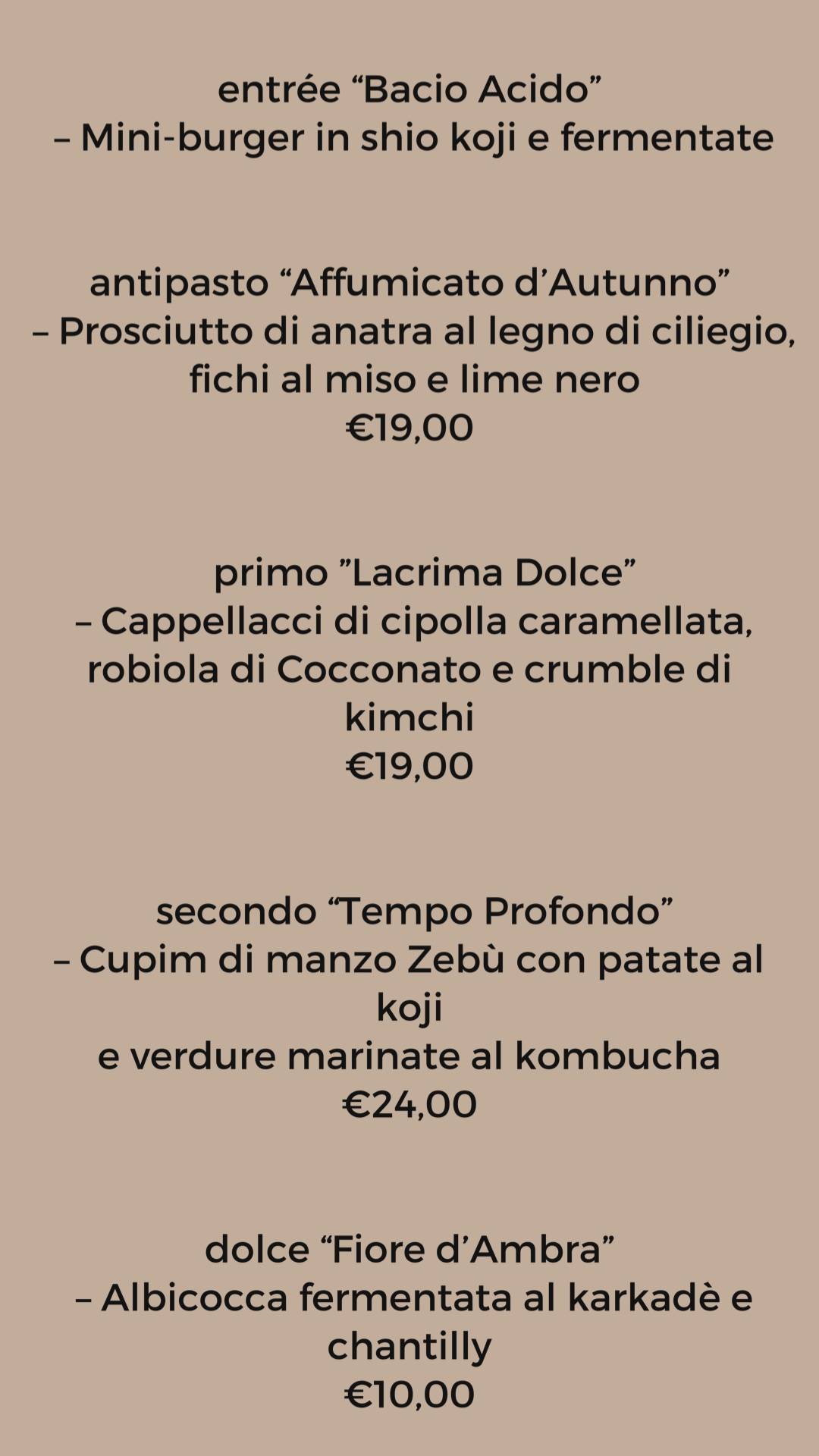 Menu di Come in Famiglia 