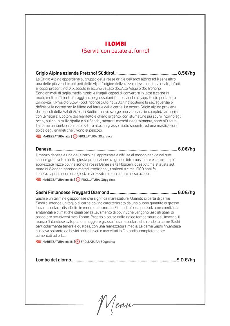 Menu di Aventina 