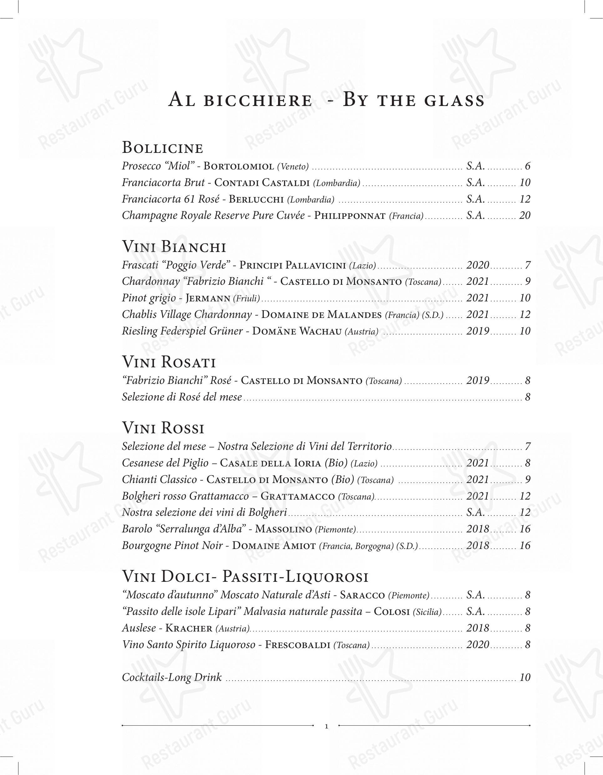 Коктейльная карта per Emma pizzeria