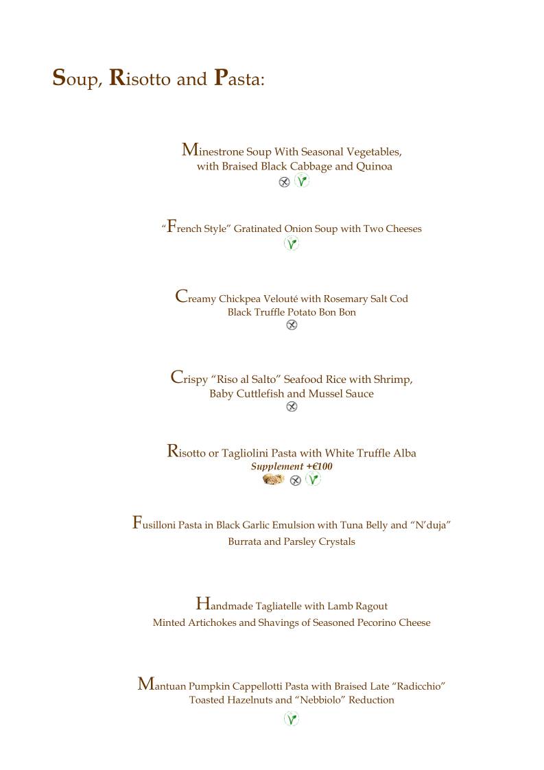Menu di Ristorante Mirabelle 
