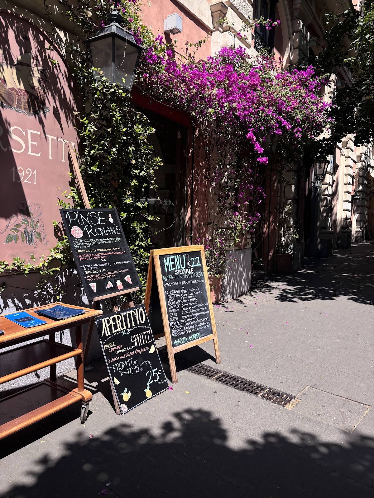 Menu di Osteria Corsetti 1921 Roma 