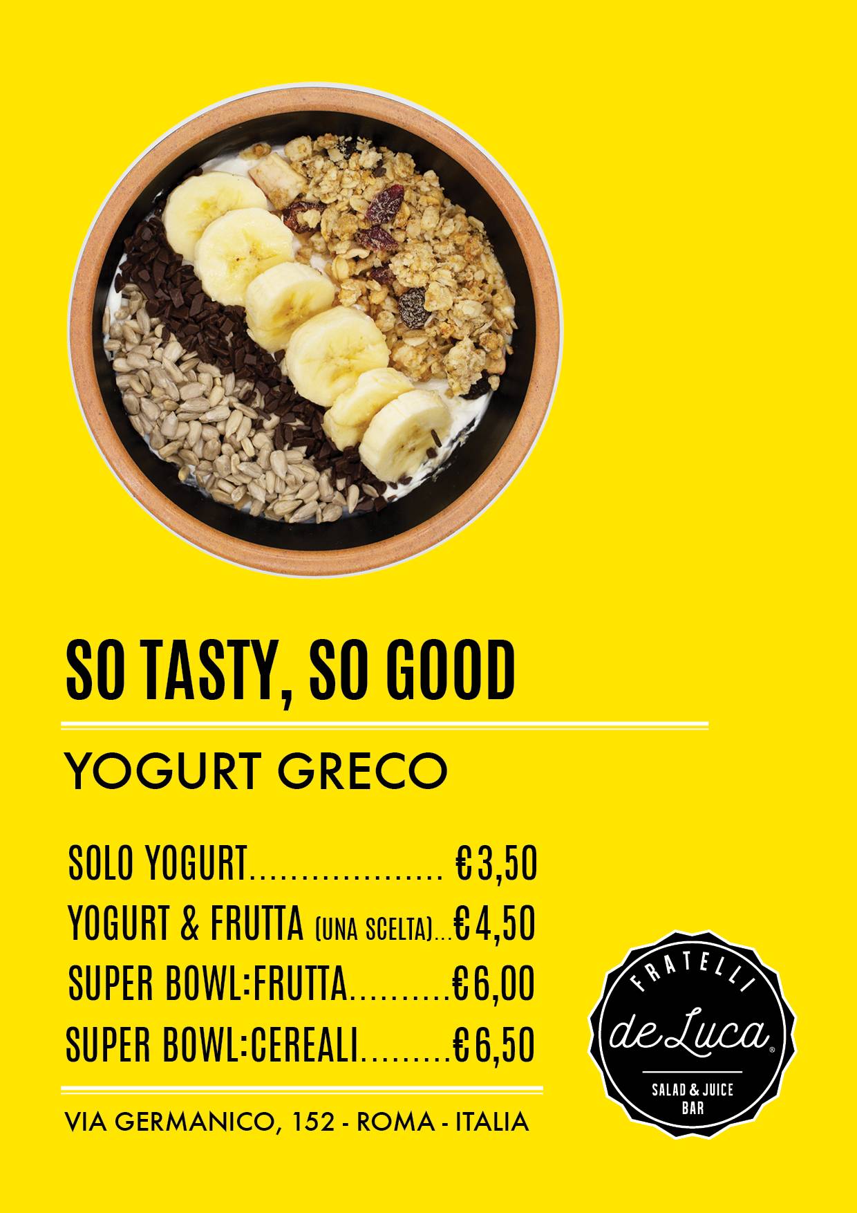 Menu di Fratelli de Luca - Salad&Juice Bar 
