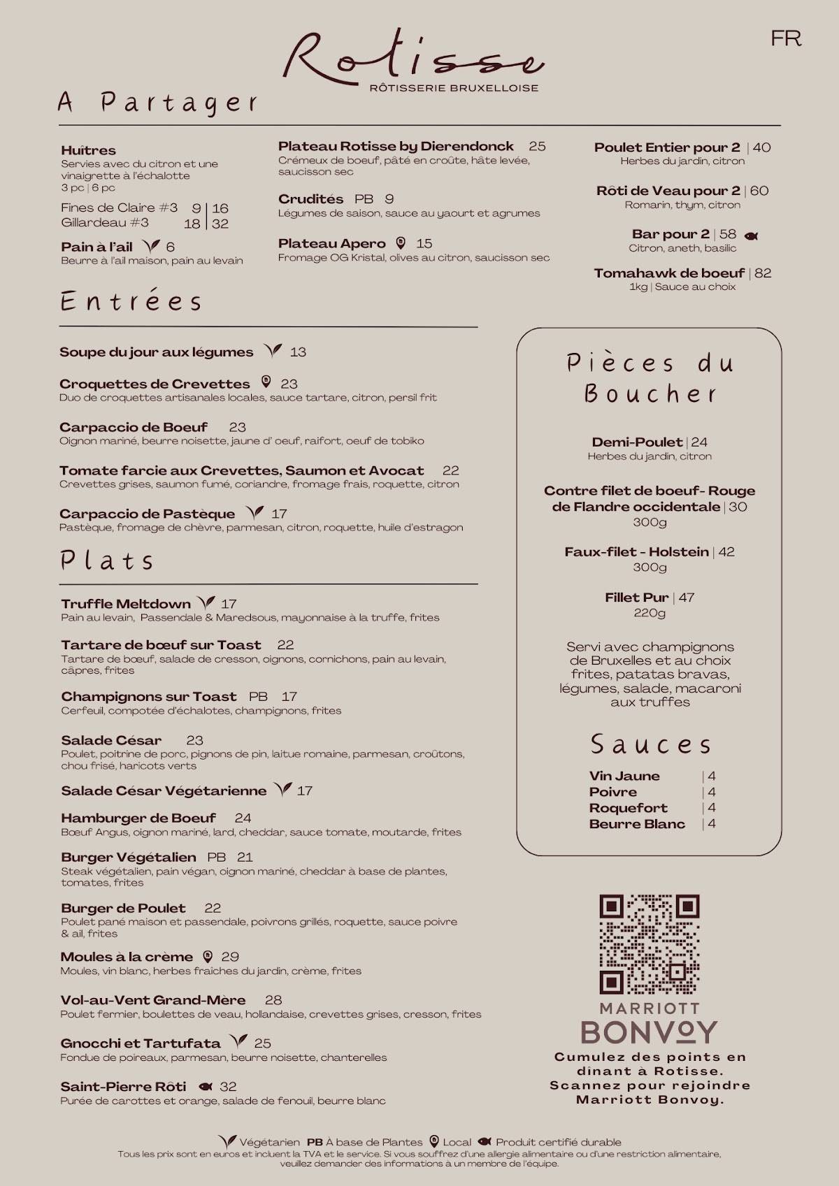 Menu de Rotisse Restaurant