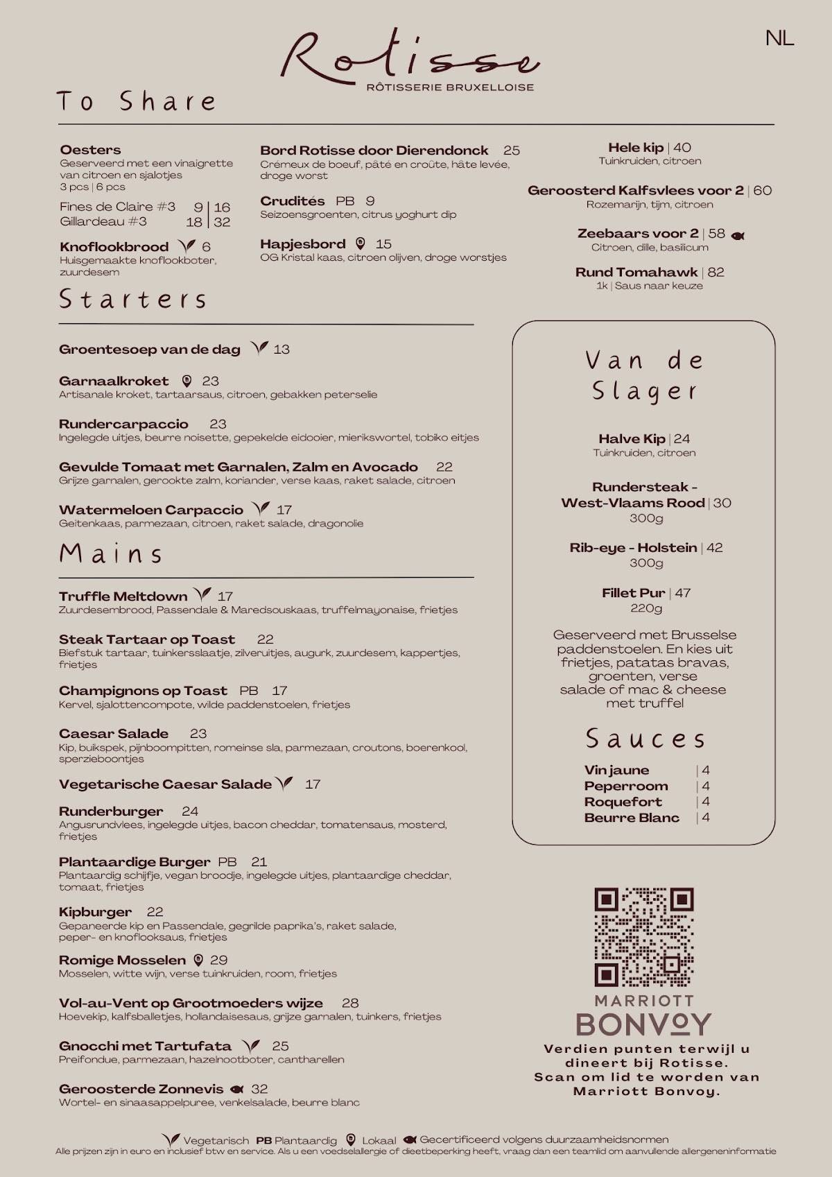 Menu de Rotisse Restaurant