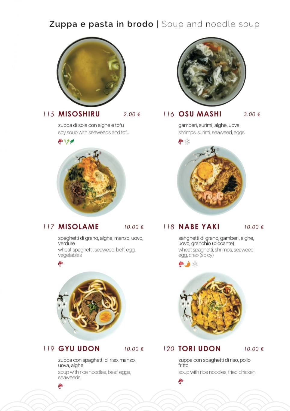 Menu di Samurai Sushi 