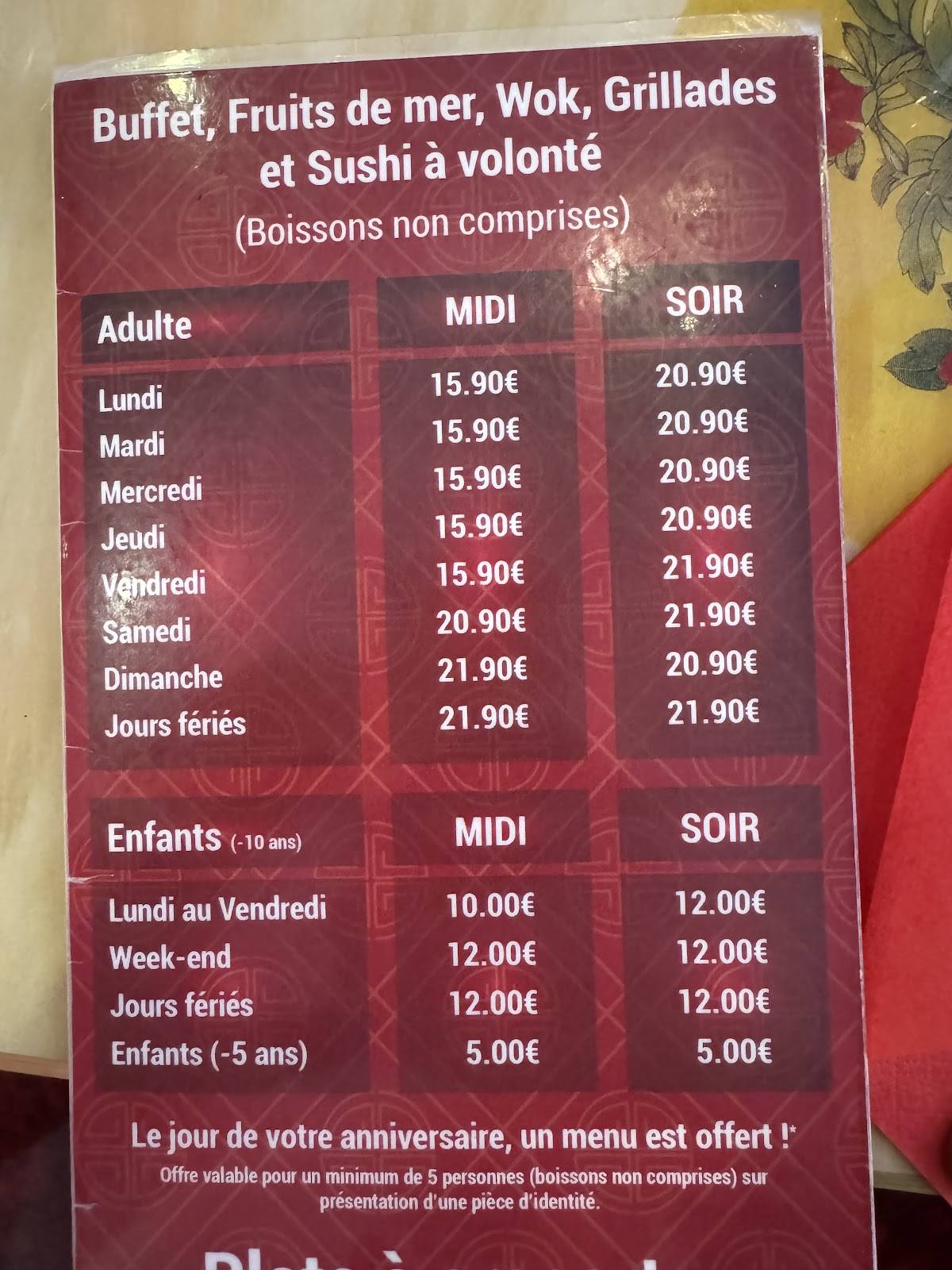 Menu de Royal Riorges