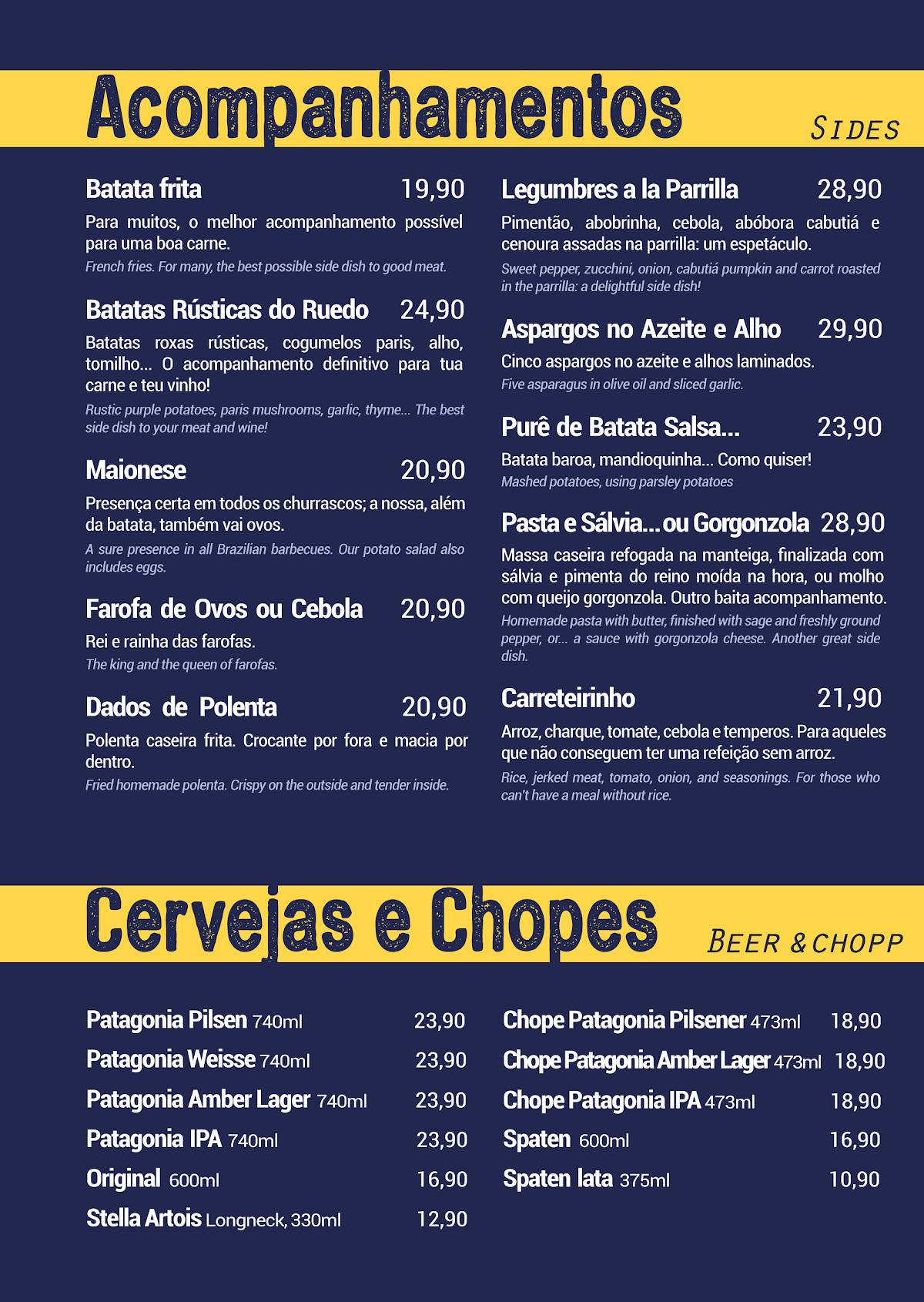 Ruedo Carnes cardápio