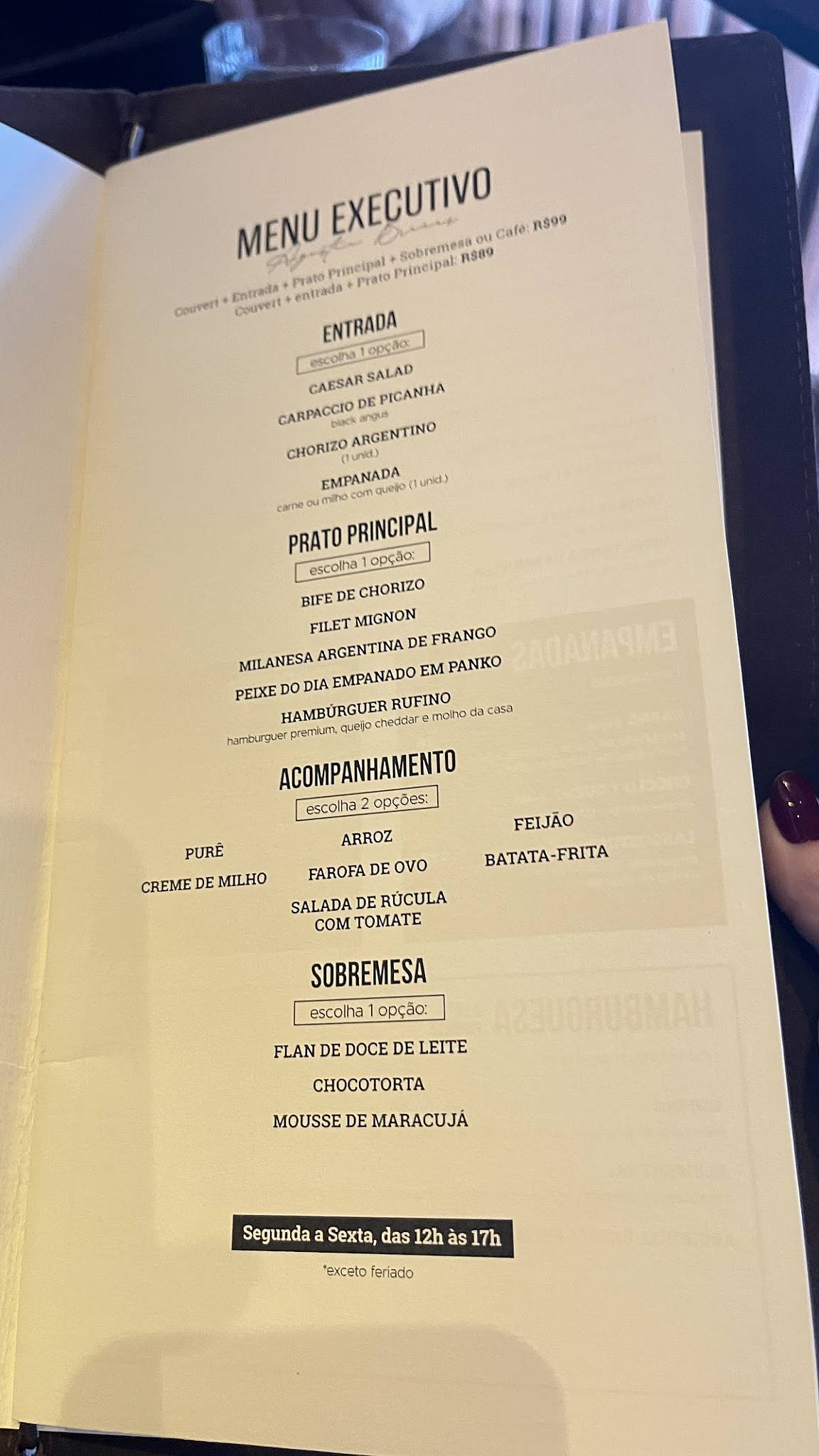 Rufino Parrilla cardápio