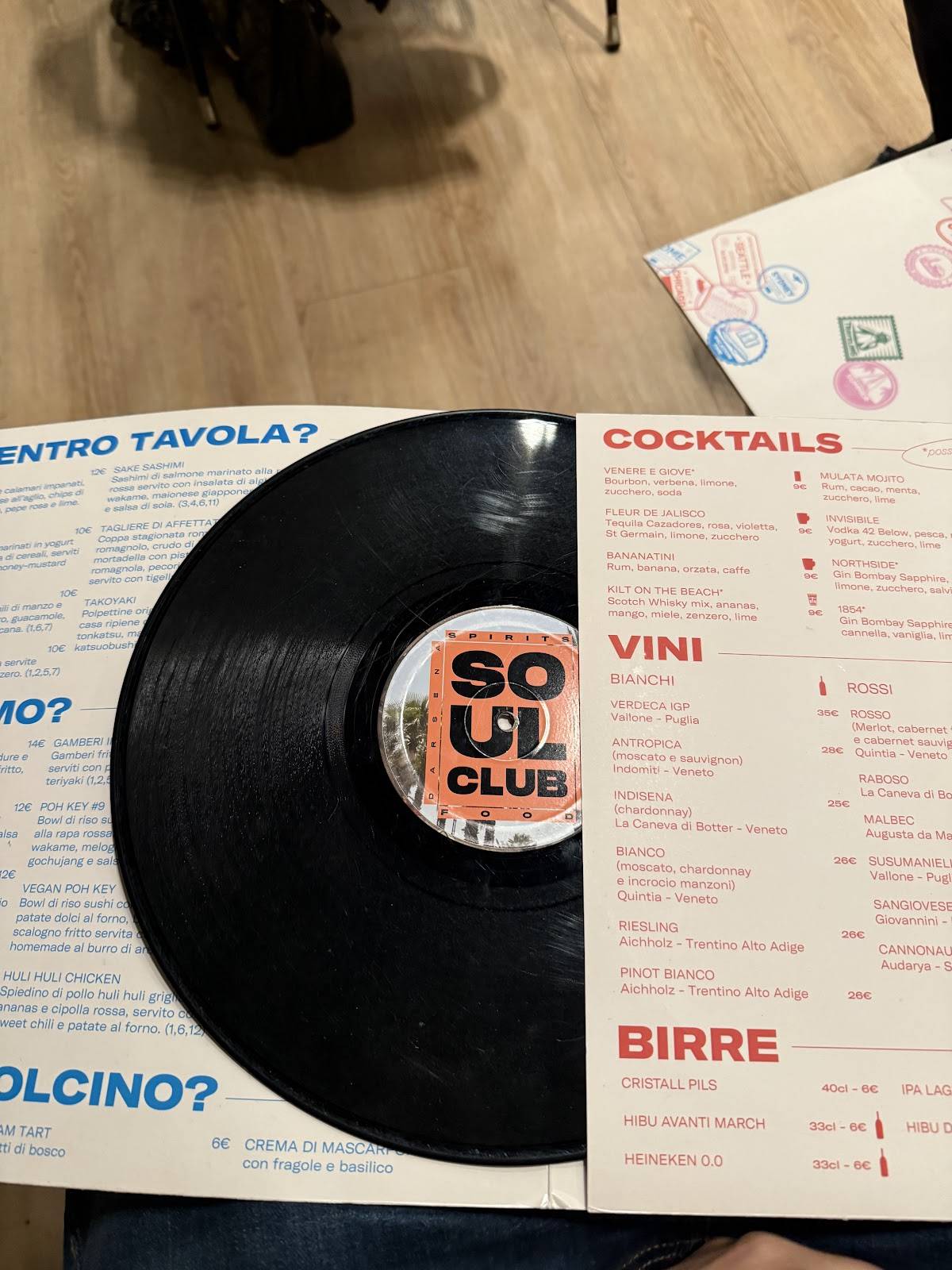 Menu di Soul Club Spirits & Food 