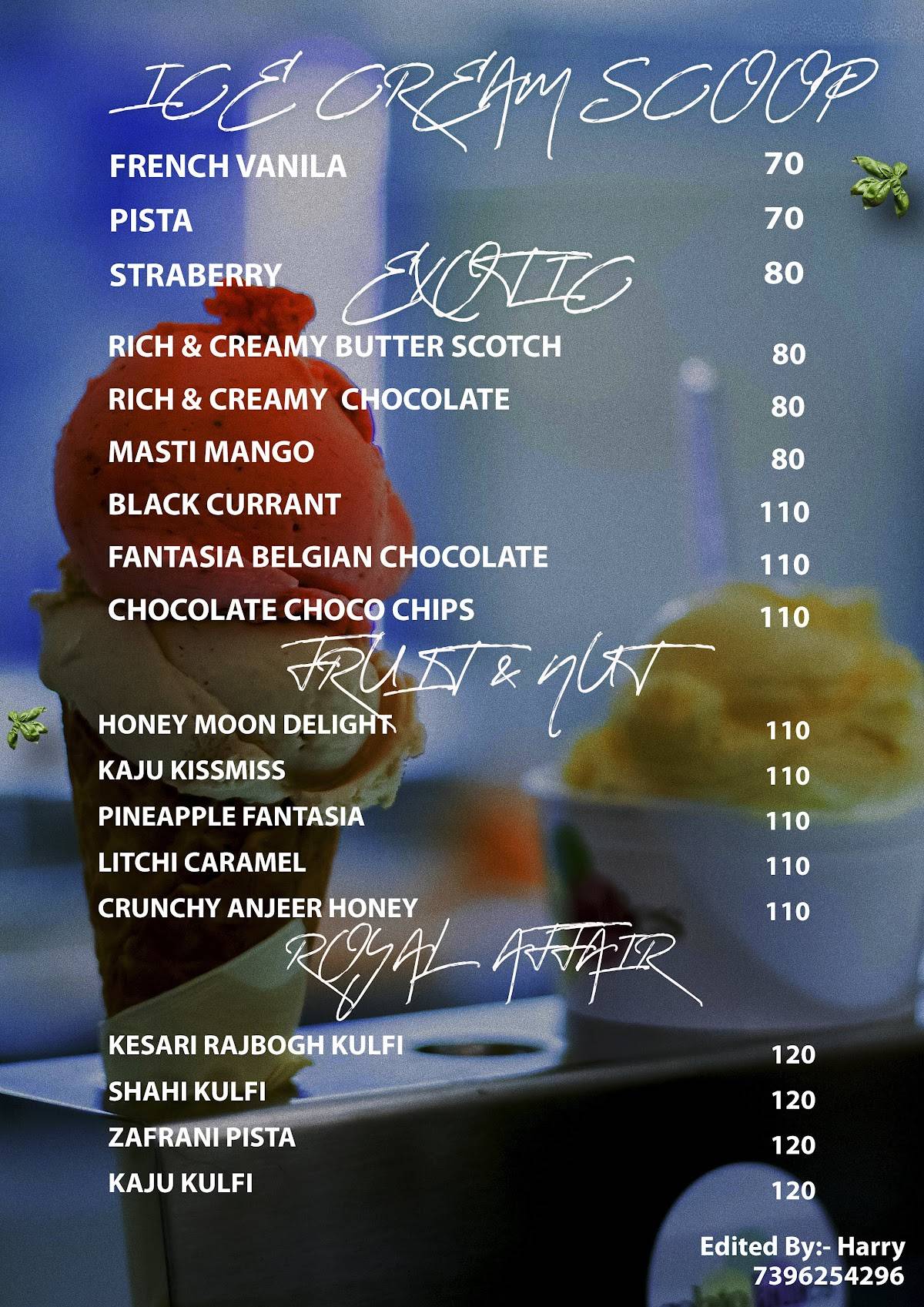 SIP N BITE menu