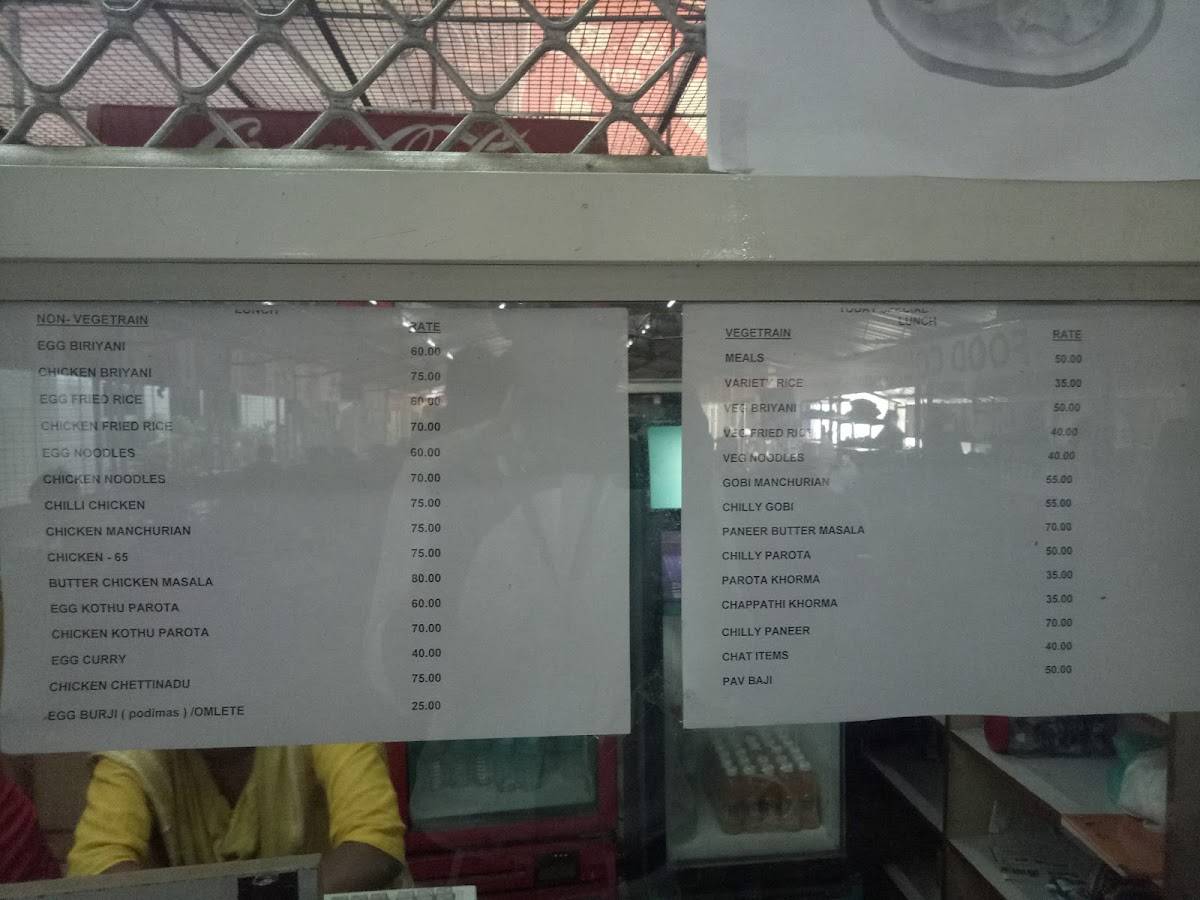 Menu at SRM University Canteen Kattankulathur R2CQ G76