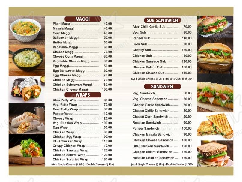 SUMERU CAFE menu - meals and drinks