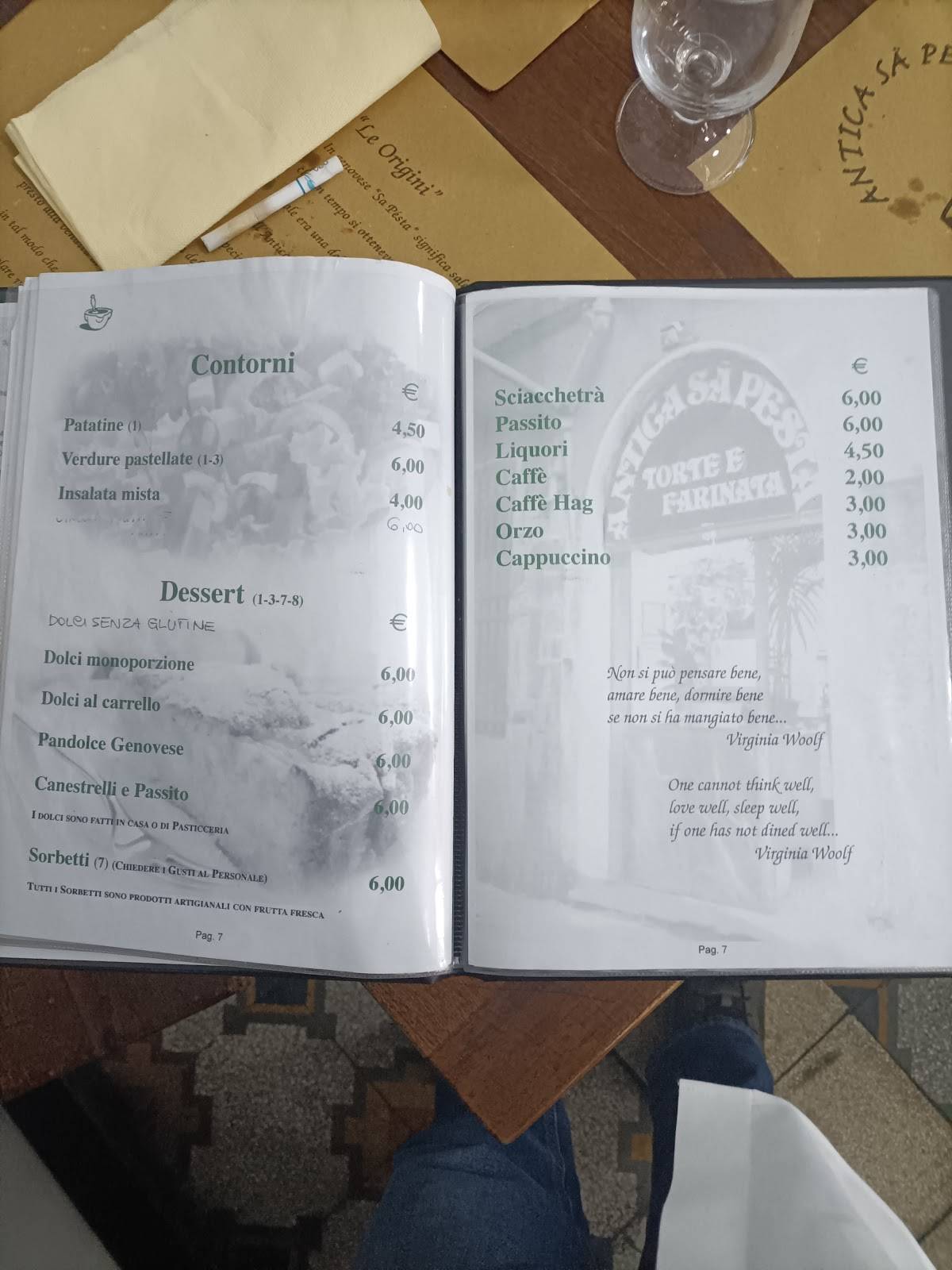 Menu di Sà Pesta 