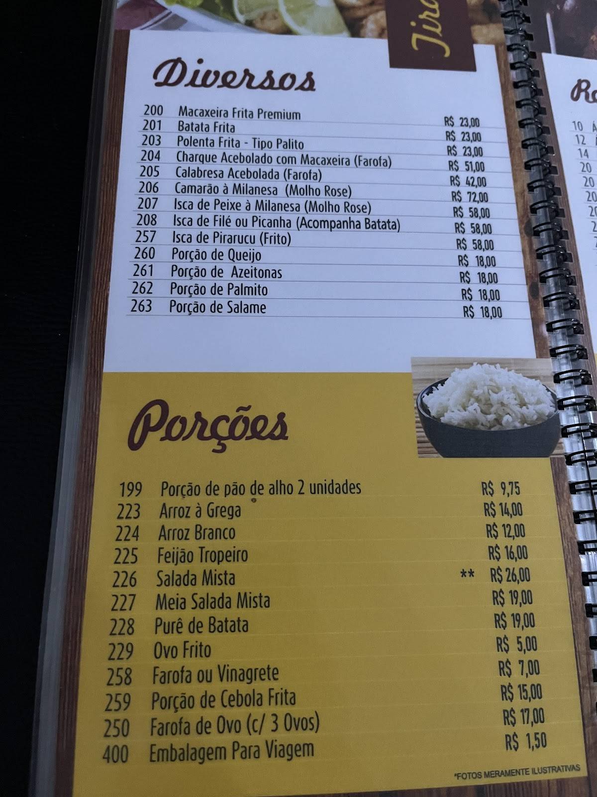 Sabor Gaúcho cardápio