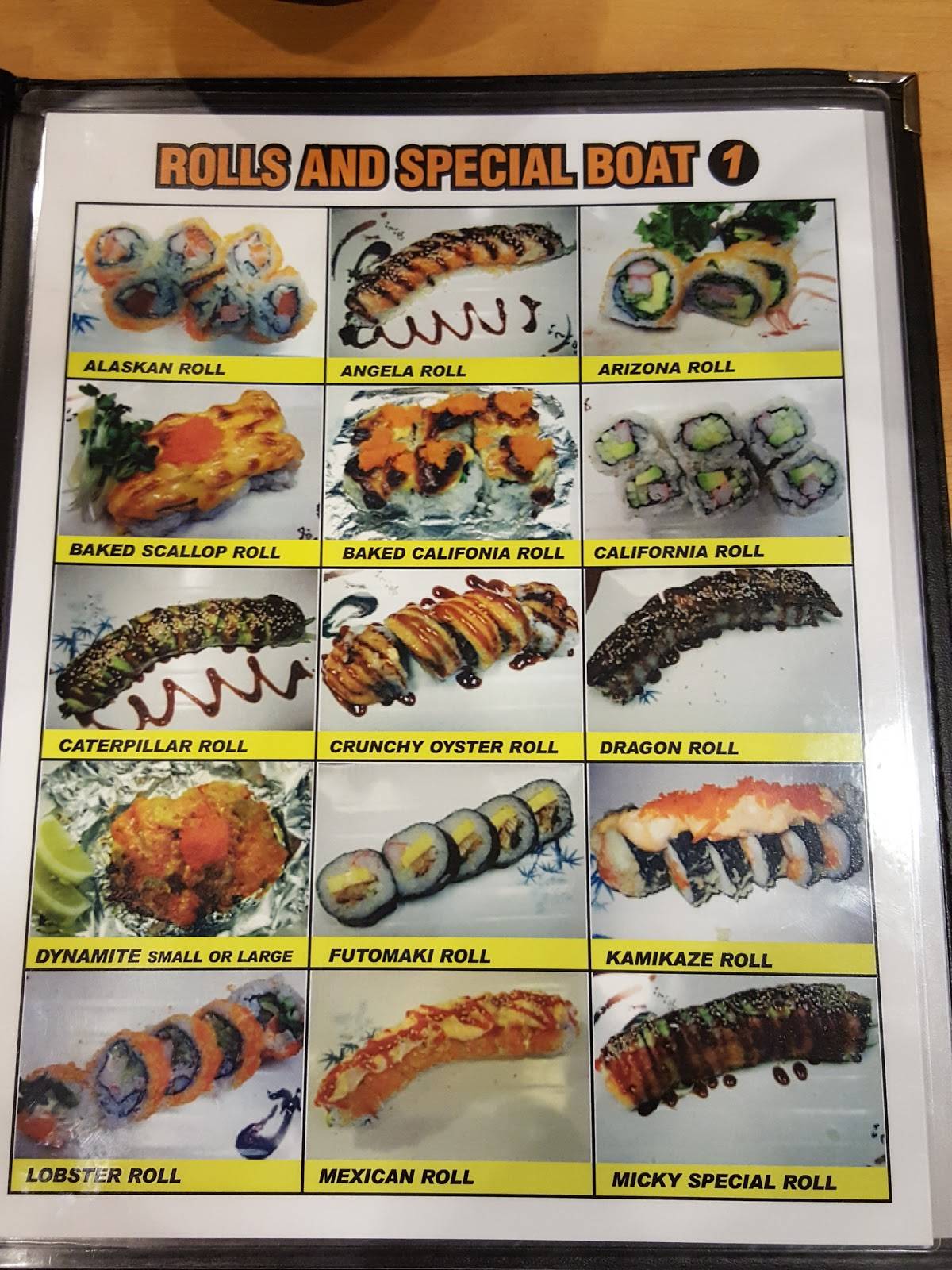 Menu at Sachiko Sushi restaurant, Tucson, E Valencia Rd