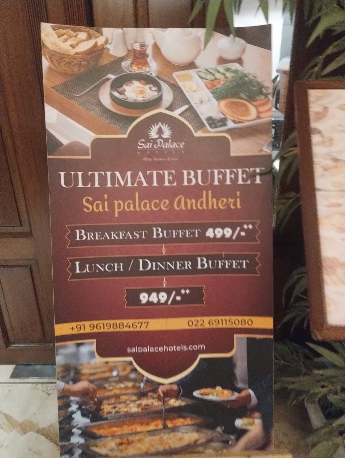 Sai Palace Hotel menu