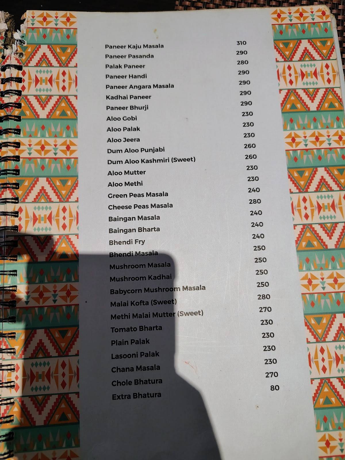 Sai Sagar Pure Veg Restaurant menu