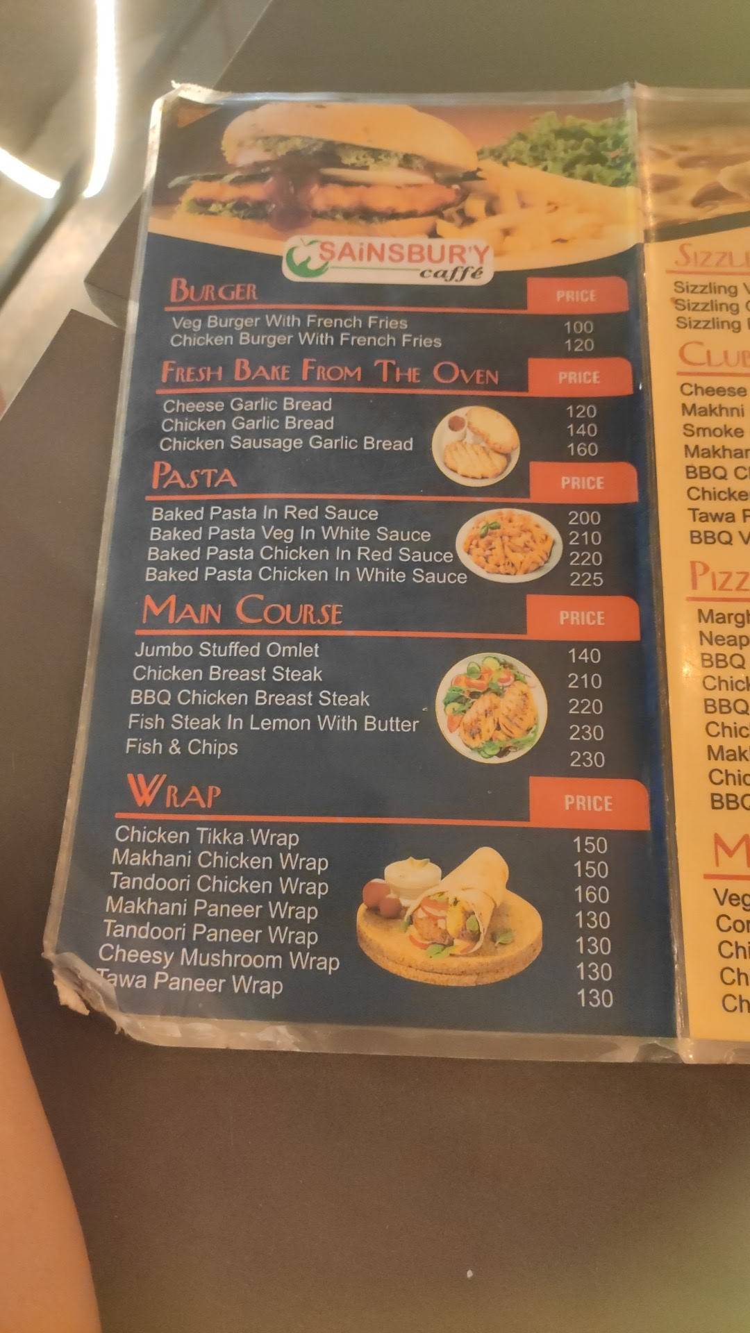 Sains Cafe menu