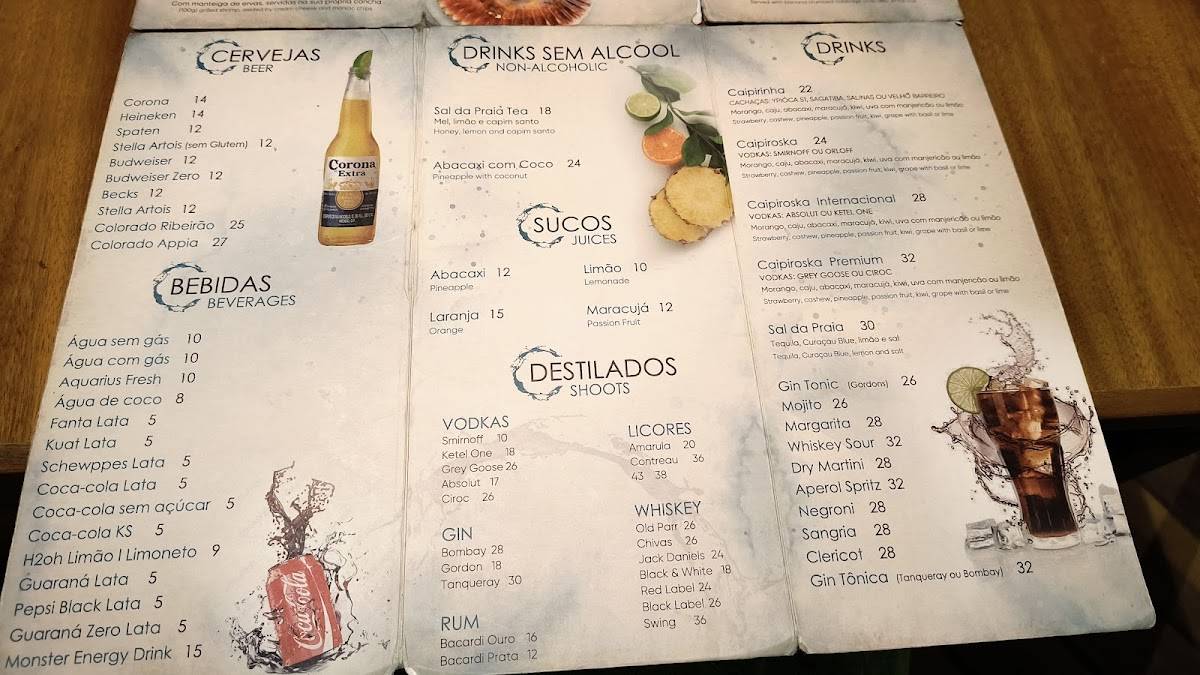 Sal da Praia Jericoacoara cardápio