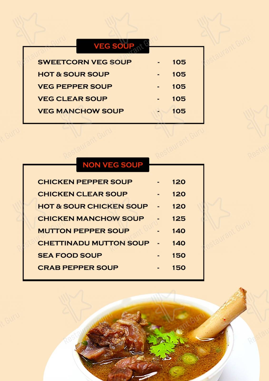Hangover Restaurant menu
