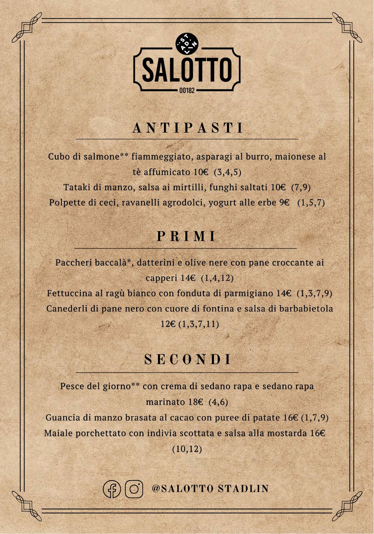 Menu di Salotto Stadlin 