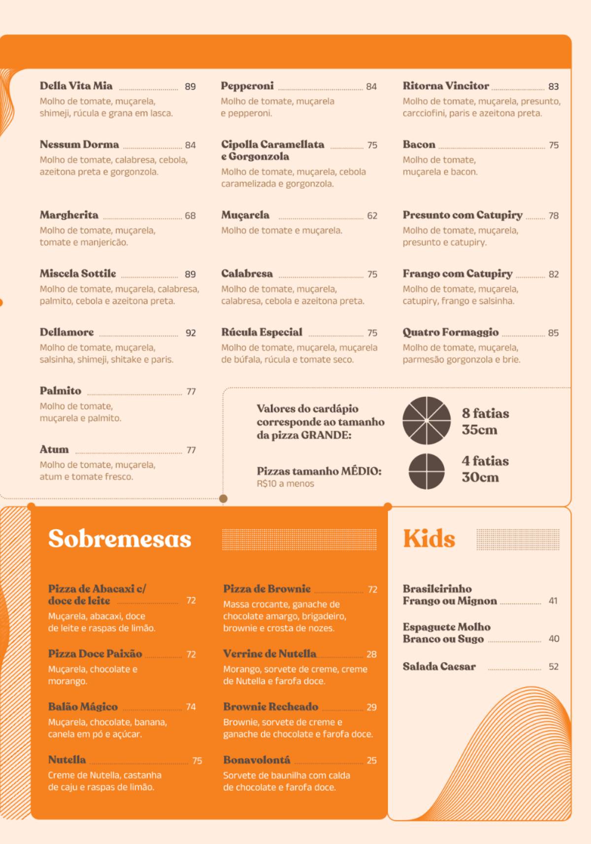 Salsa Pizzaria cardápio