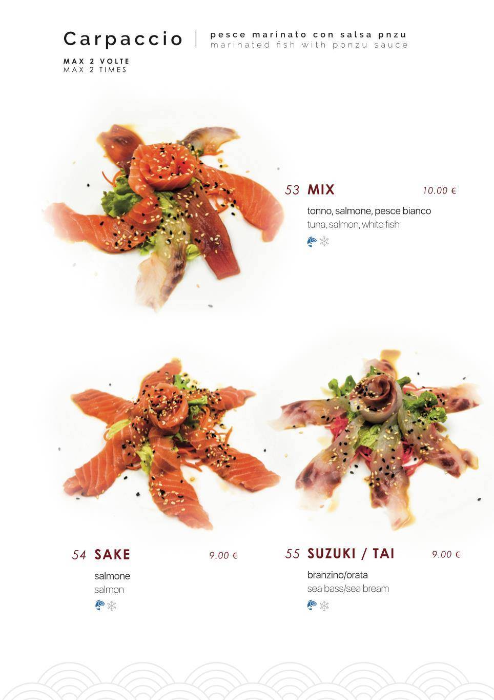 Menu di Samurai Sushi 