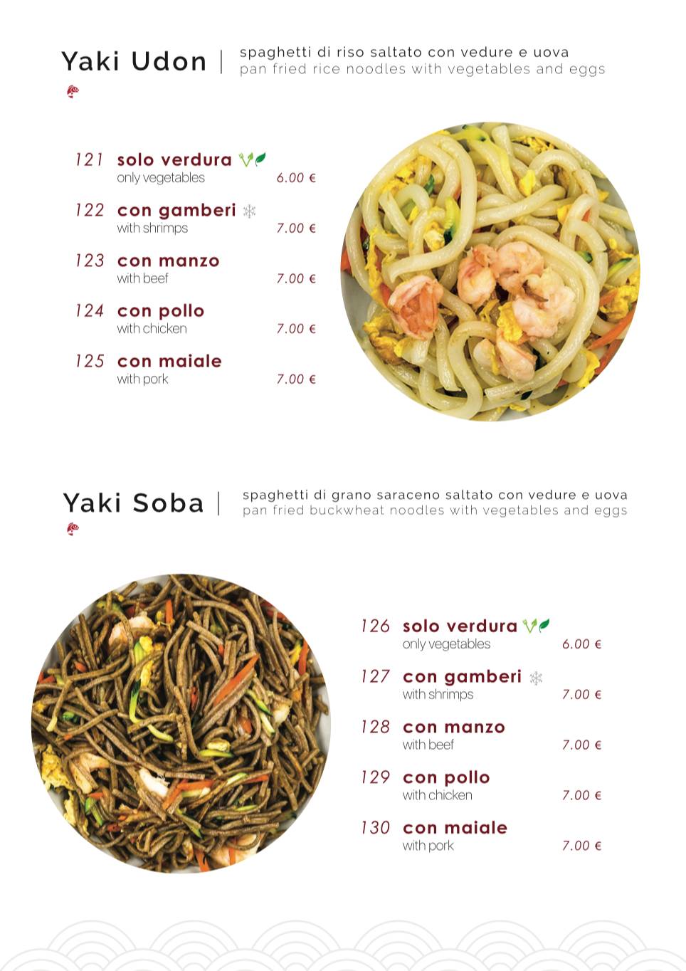 Menu di Samurai Sushi 