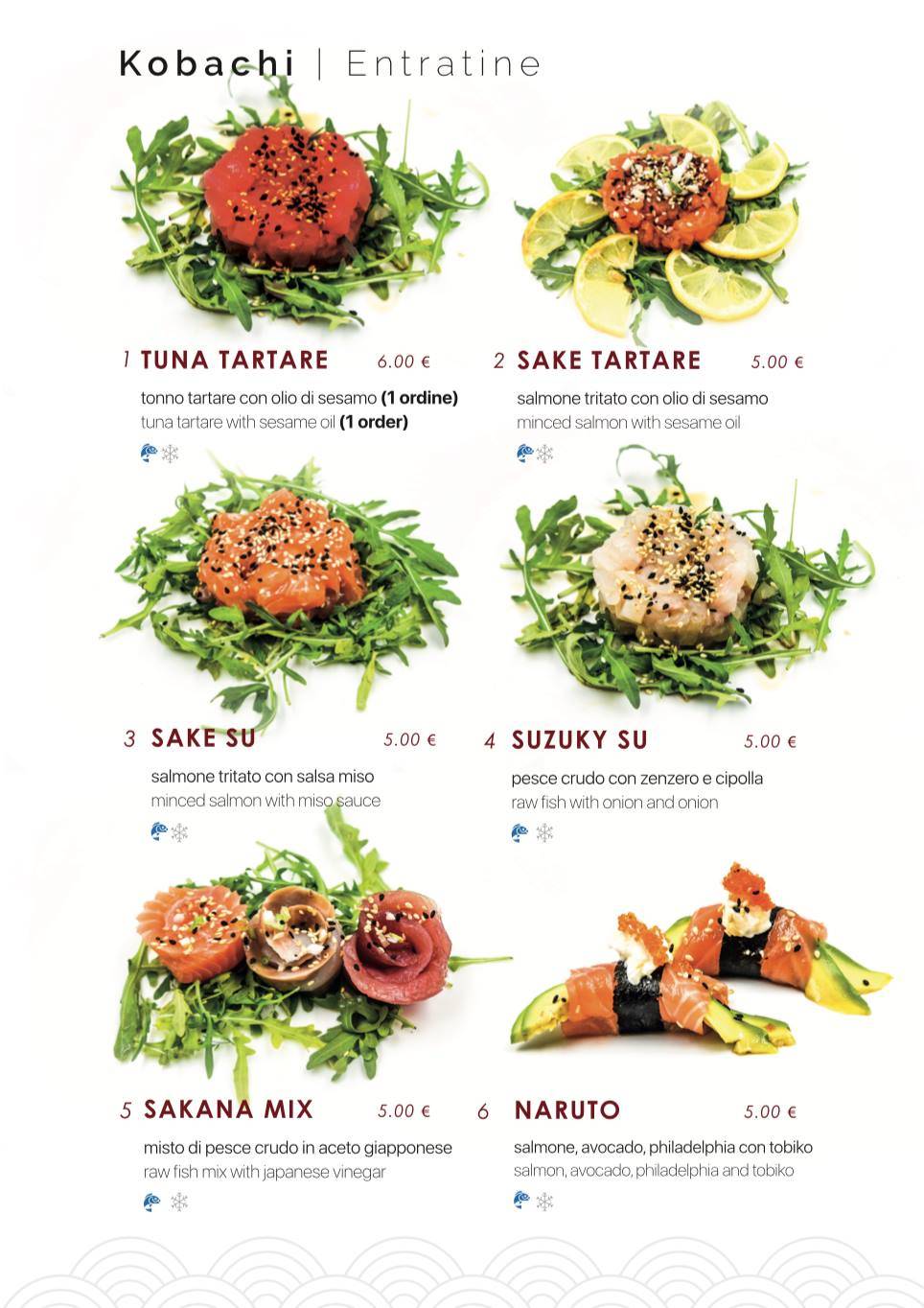 Menu di Samurai Sushi 