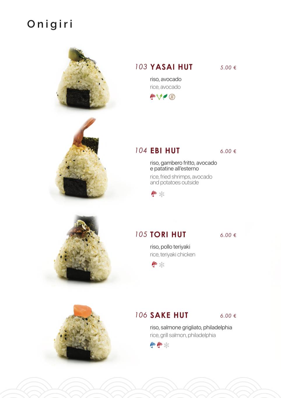 Menu di Samurai Sushi 