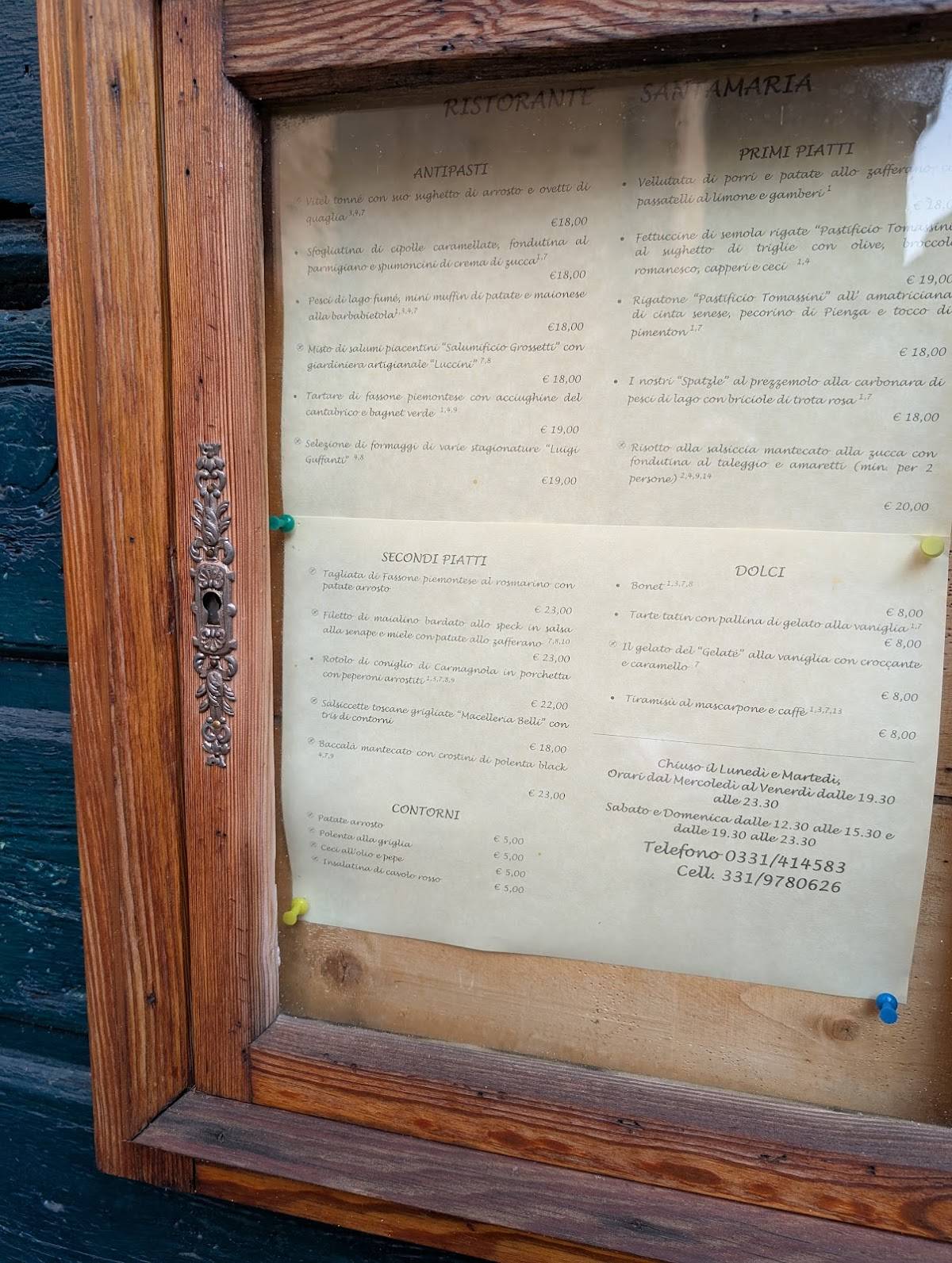 Menu di Santamaria 