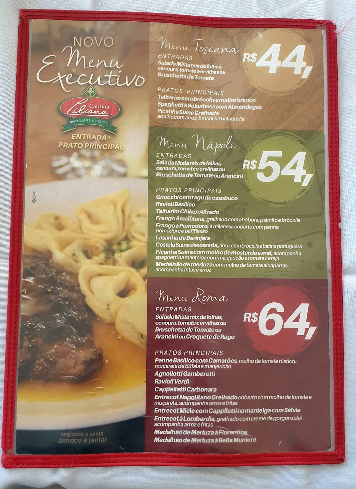 Cantina Liliana cardápio