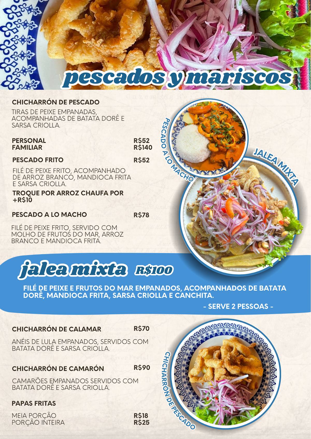 Punto Peru Culinária Peruana cardápio