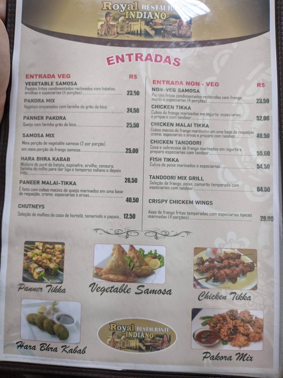 Royal - Restaurante Indiano cardápio