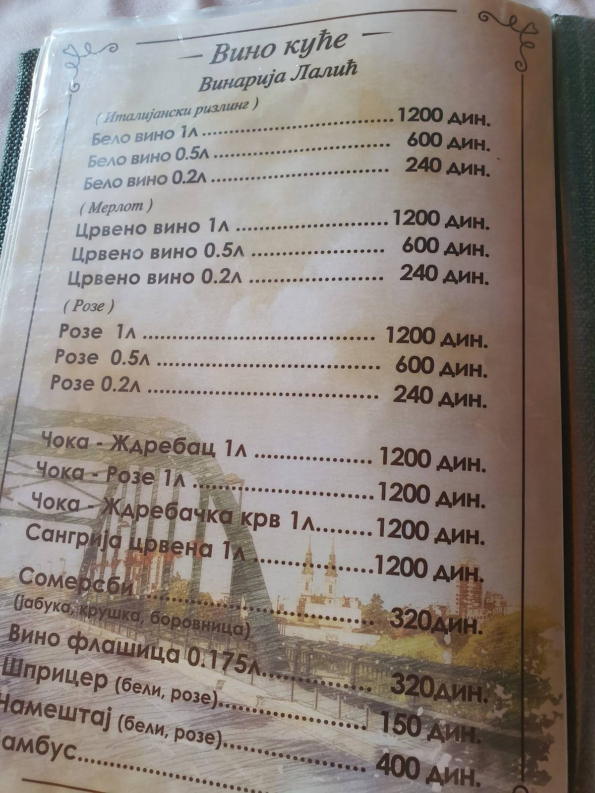 Menu de Šaran
