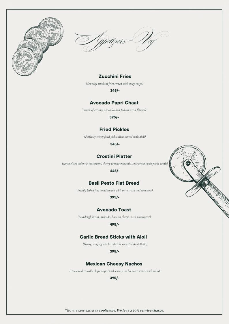 Savanna Sky Lounge & Bar menu