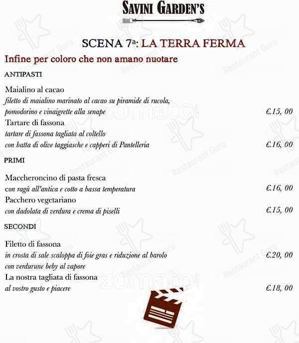 Menu di Savini Garden's 