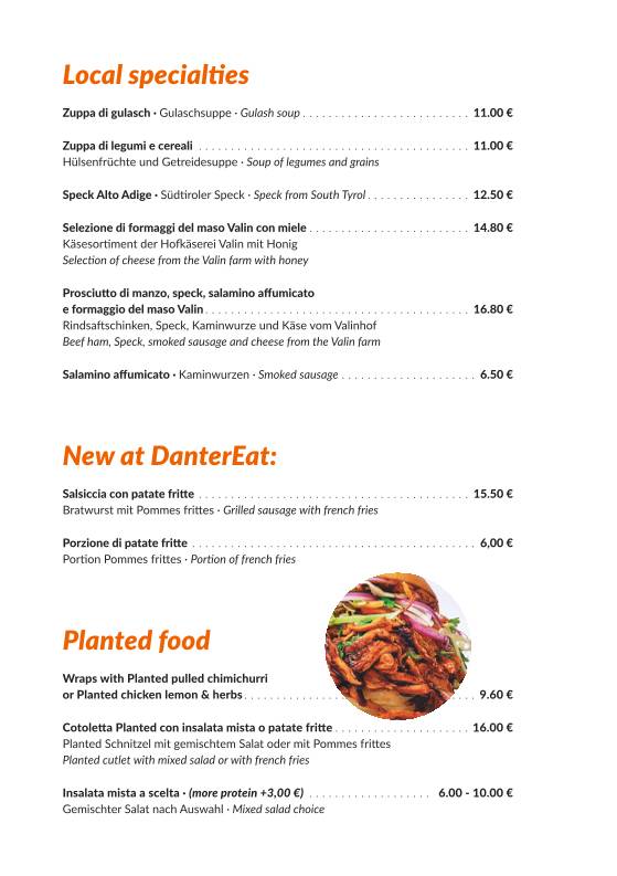 Menu di DanterEat 